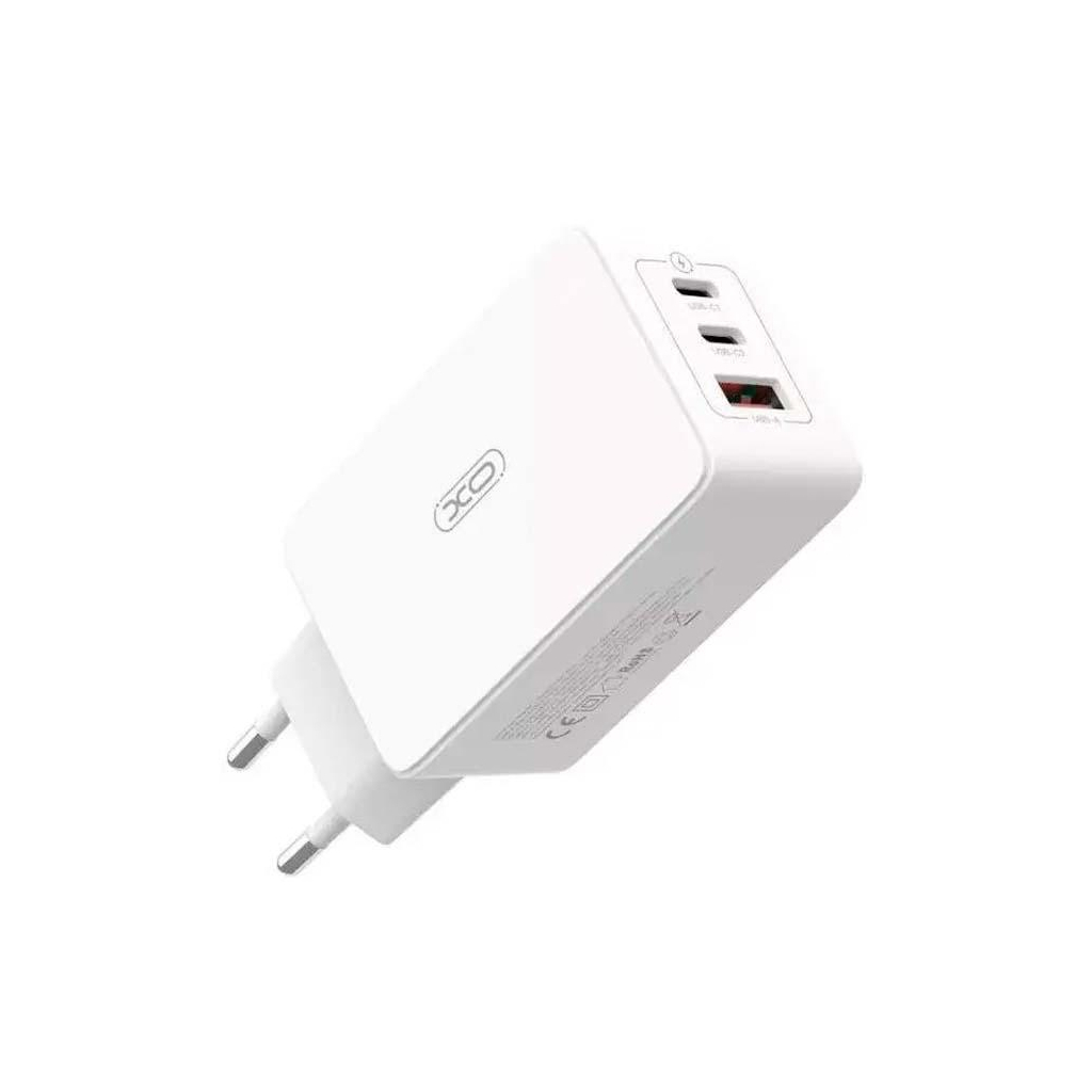 Зарядний пристрій XO CE13 PD65W GaN (2Type-C/1USB) White (XO-CE13-WH) - фото 2 Зарядний пристрій XO CE13 PD65W GaN (2Type-C/1USB) White (XO-CE13-WH) - фото 2