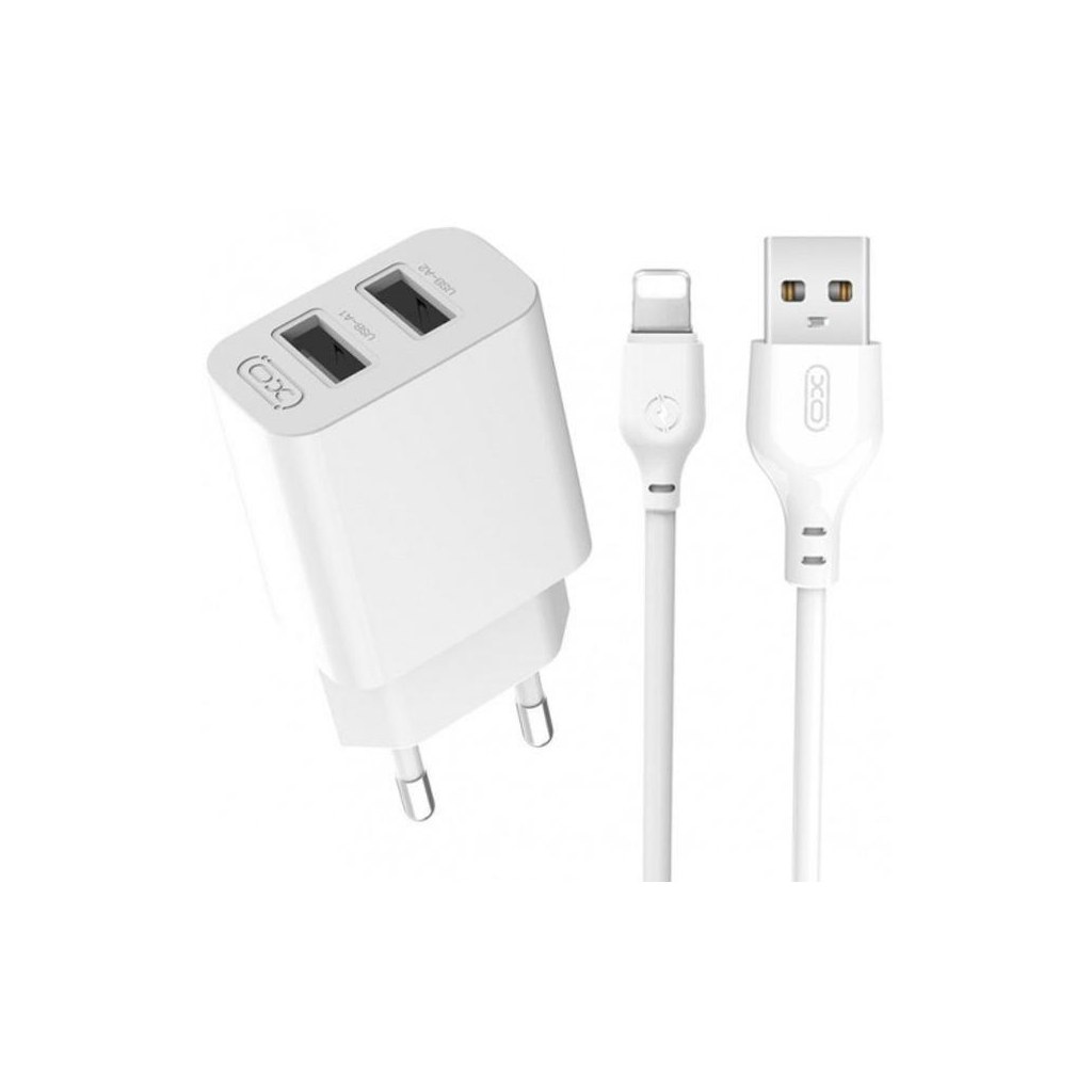 Зарядний пристрій XO L109 12W (2USB/2.4A) + USB - Lightning White (XO-L109-L) Зарядний пристрій XO L109 12W (2USB/2.4A) + USB - Lightning White (XO-L109-L)