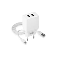 Зарядний пристрій XO L75 2USB/2.4A + Lightning White (XO-L75-L) - фото 1