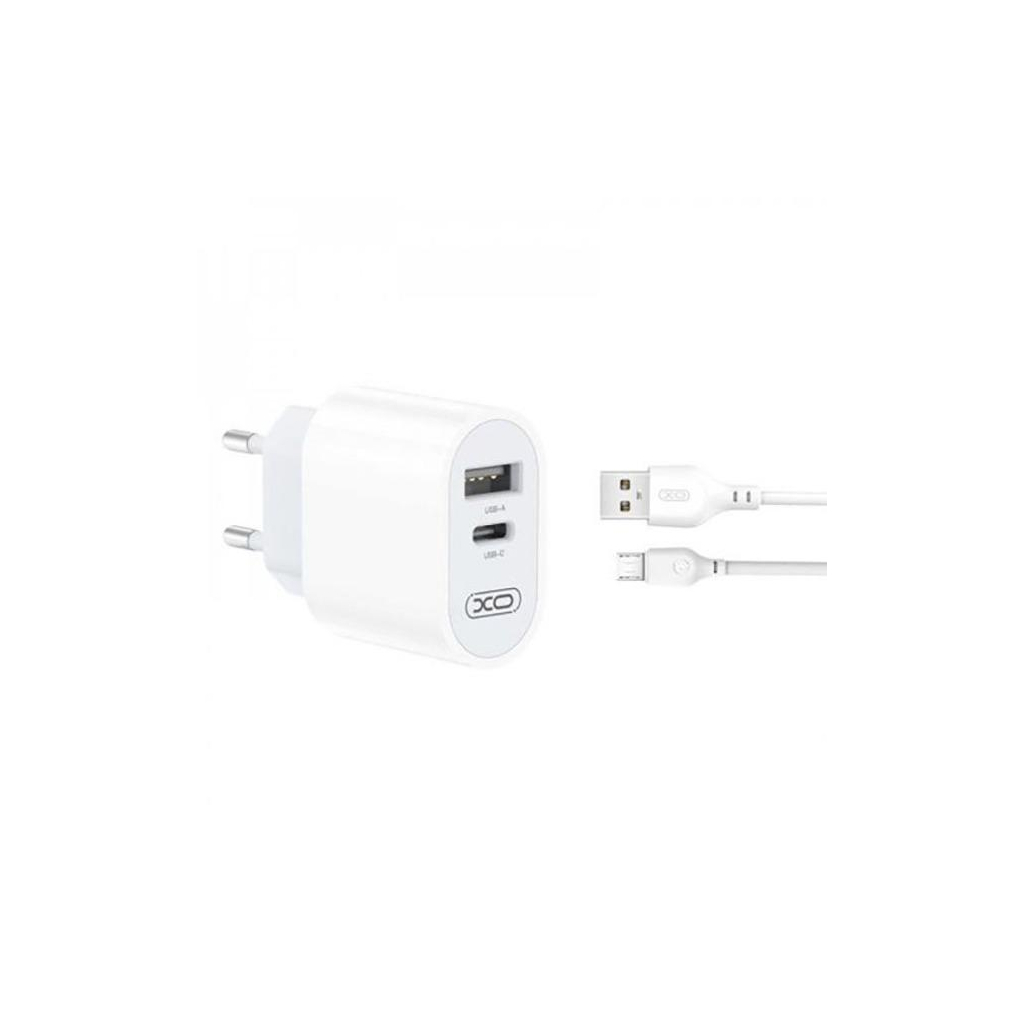 Зарядний пристрій XO L97 (1Type-C/1USB/2.4A) + USB - MicroUSB White (XO-L97-MC) - фото 5 Зарядний пристрій XO L97 (1Type-C/1USB/2.4A) + USB - MicroUSB White (XO-L97-MC) - фото 5