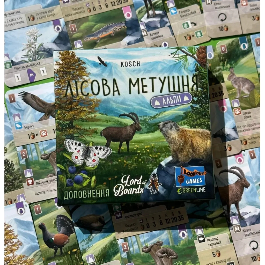 Настільна гра Lord of Boards Лісова метушня. Альпи (Forest Shuffle: Alpine Expansion) (укр.) доповнення (LOB2405UA) - фото 3 Настільна гра Lord of Boards Лісова метушня. Альпи (Forest Shuffle: Alpine Expansion) (укр.) доповнення (LOB2405UA) - фото 3