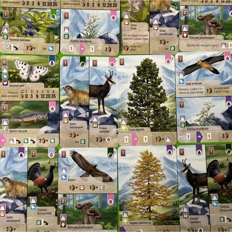 Настільна гра Lord of Boards Лісова метушня. Альпи (Forest Shuffle: Alpine Expansion) (укр.) доповнення (LOB2405UA) - фото 4