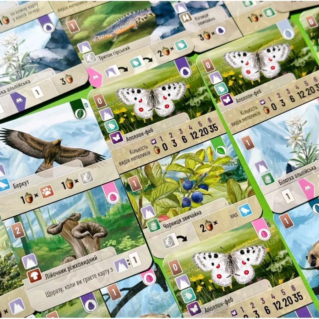 Настільна гра Lord of Boards Лісова метушня. Альпи (Forest Shuffle: Alpine Expansion) (укр.) доповнення (LOB2405UA) - фото 5 Настільна гра Lord of Boards Лісова метушня. Альпи (Forest Shuffle: Alpine Expansion) (укр.) доповнення (LOB2405UA) - фото 5