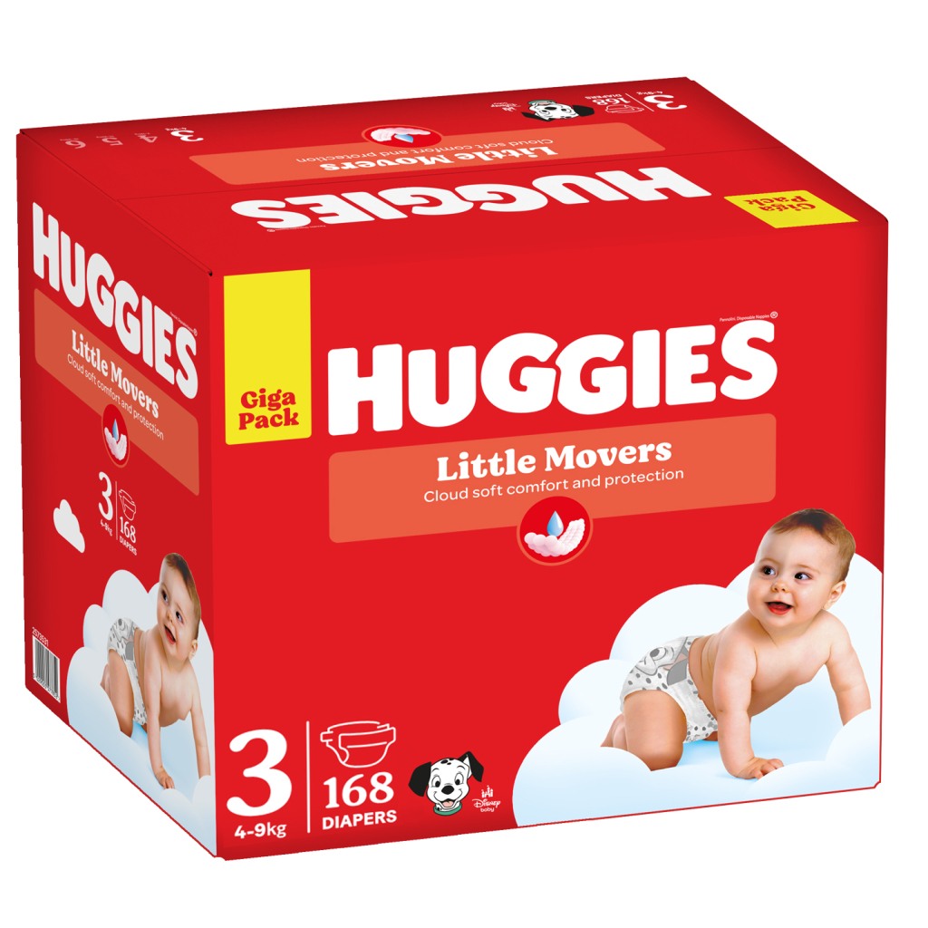 Підгузки Huggies Little Movers 3 (4-9 кг) M-pack, 168 шт (5029053577852) - фото 2 Підгузки Huggies Little Movers 3 (4-9 кг) M-pack, 168 шт (5029053577852) - фото 2