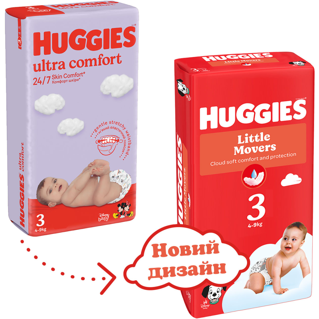 Підгузки Huggies Little Movers 3 (4-9 кг) M-pack, 168 шт (5029053577852) - фото 3 Підгузки Huggies Little Movers 3 (4-9 кг) M-pack, 168 шт (5029053577852) - фото 3