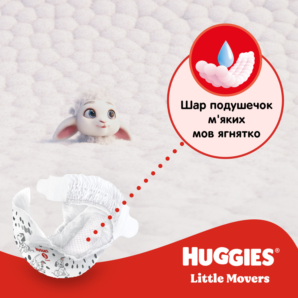 Підгузки Huggies Little Movers 3 (4-9 кг) M-pack, 168 шт (5029053577852) - фото 6 Підгузки Huggies Little Movers 3 (4-9 кг) M-pack, 168 шт (5029053577852) - фото 6