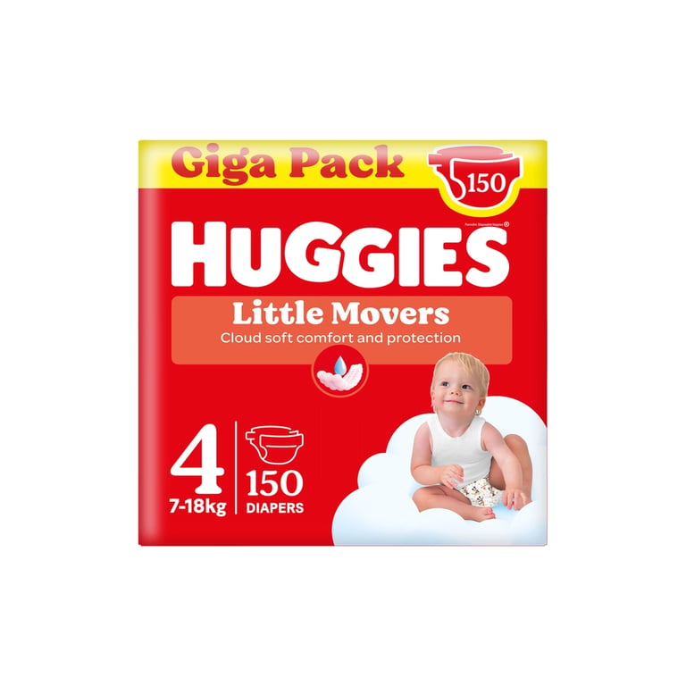 Підгузки Huggies Little Movers 4 (7-18 кг) M-pack, 150 шт (5029053583402) - фото 1