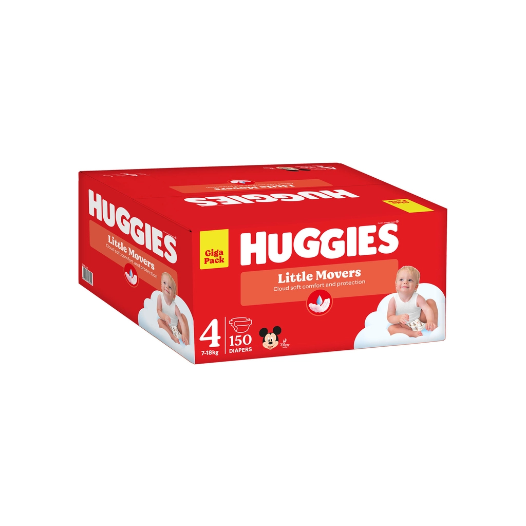 Підгузки Huggies Little Movers 4 (7-18 кг) M-pack, 150 шт (5029053583402) - фото 2 Підгузки Huggies Little Movers 4 (7-18 кг) M-pack, 150 шт (5029053583402) - фото 2