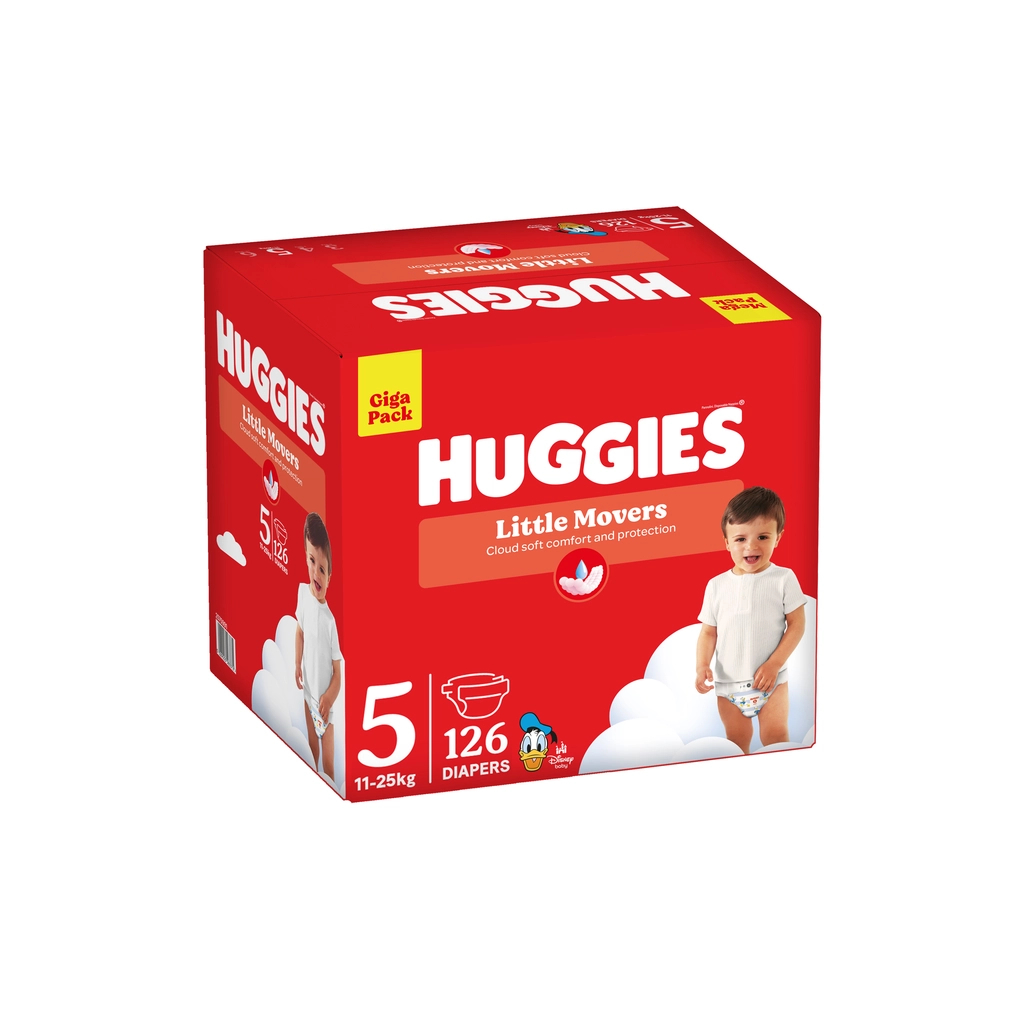 Підгузки Huggies Little Movers 5 (11-25 кг) M-pack, 126 шт (5029053583419) - фото 2 Підгузки Huggies Little Movers 5 (11-25 кг) M-pack, 126 шт (5029053583419) - фото 2