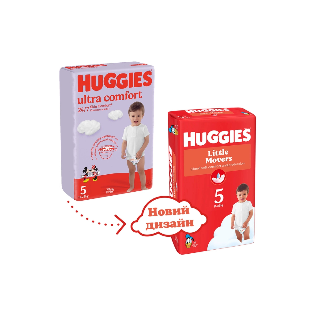 Підгузки Huggies Little Movers 5 (11-25 кг) M-pack, 126 шт (5029053583419) - фото 3 Підгузки Huggies Little Movers 5 (11-25 кг) M-pack, 126 шт (5029053583419) - фото 3