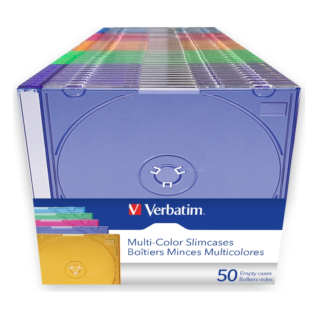 Бокс для диска CD/DVD Slimcase Assorted colours 50шт Verbatim (49973) Бокс для диска CD/DVD Slimcase Assorted colours 50шт Verbatim (49973)