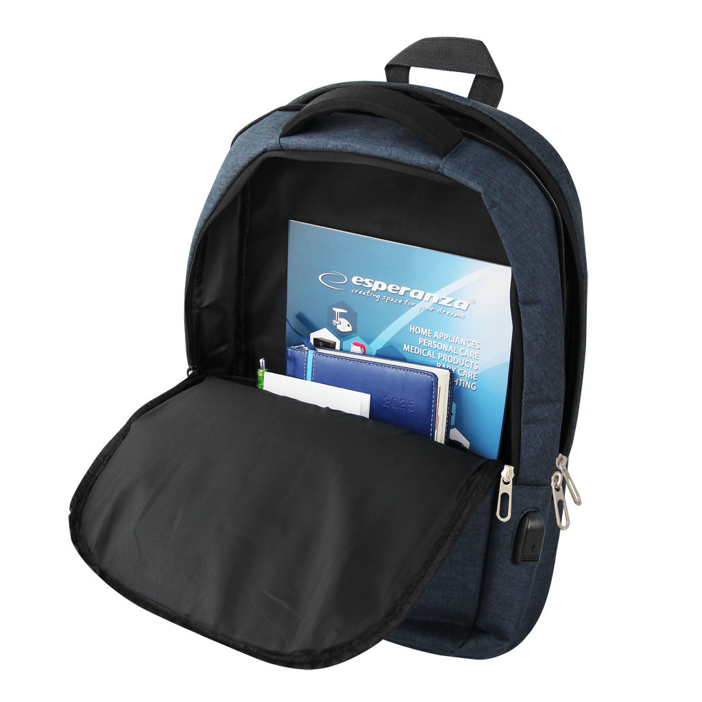 Рюкзак для ноутбука Esperanza 15.6" TARANTO, gray (ET196) - фото 6 Рюкзак для ноутбука Esperanza 15.6" TARANTO, gray (ET196) - фото 6