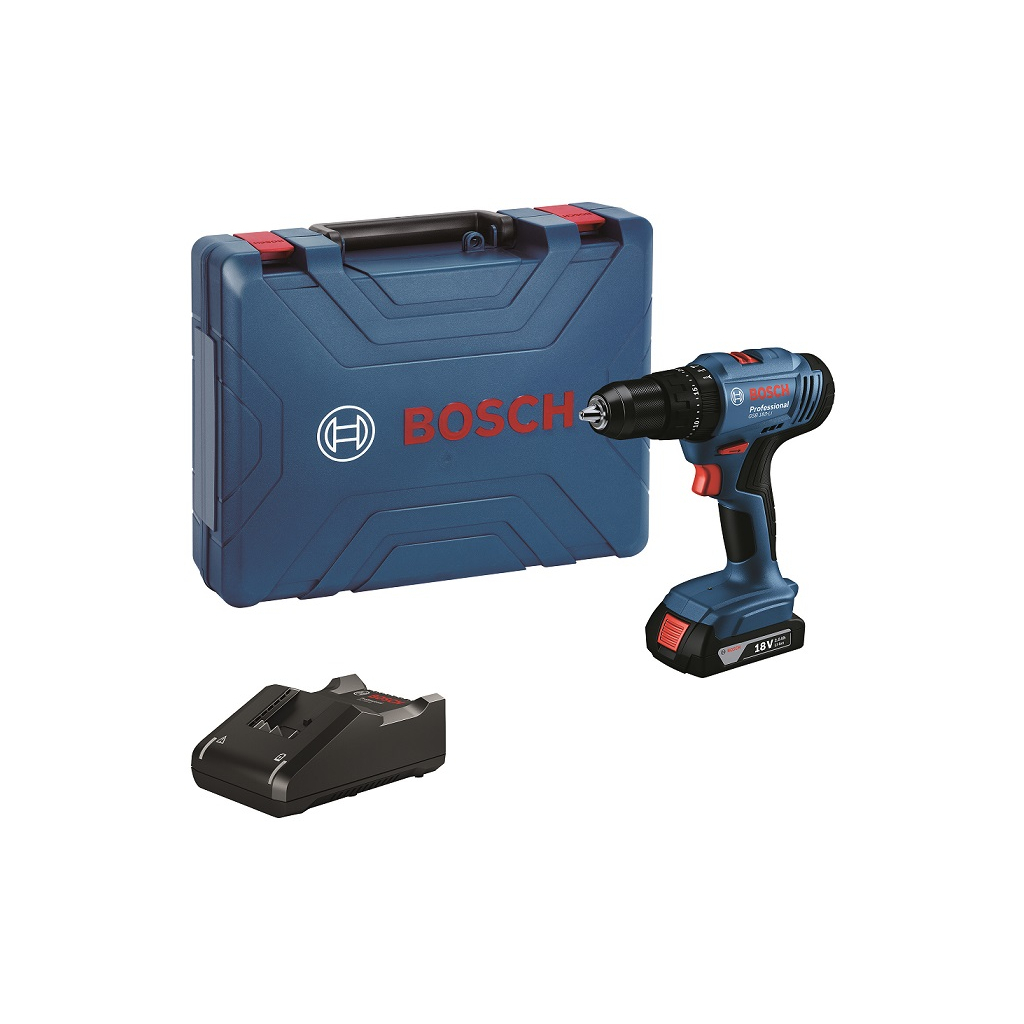 Шуруповерт Bosch GSB 183-LI 18V, 1х2Ah, 21-56Нм, 374-1815 об/хв, кейс, 1.2кг (0.601.9K9.101)