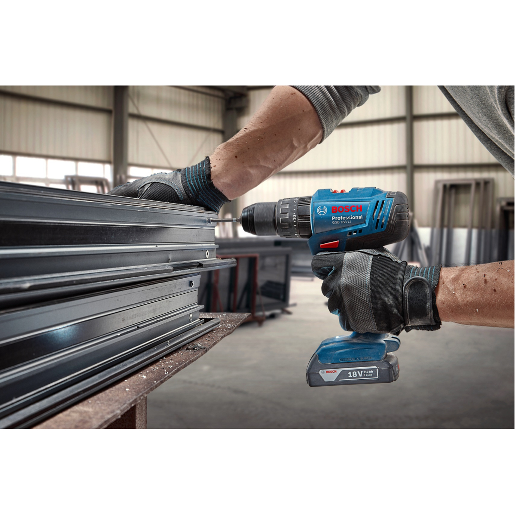 Шуруповерт Bosch GSB 183-LI 18V, 1х2Ah, 21-56Нм, 374-1815 об/хв, кейс, 1.2кг (0.601.9K9.101) - фото 8 Шуруповерт Bosch GSB 183-LI 18V, 1х2Ah, 21-56Нм, 374-1815 об/хв, кейс, 1.2кг (0.601.9K9.101) - фото 8