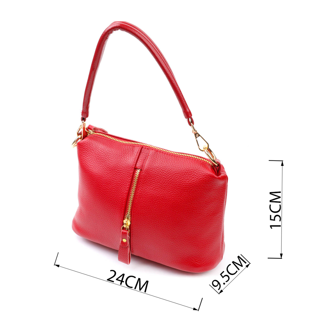 Сумка Vintage Жіноча через плече з натуральної шкіри Червона (22136) - фото 3 Сумка Vintage Жіноча через плече з натуральної шкіри Червона (22136) - фото 3