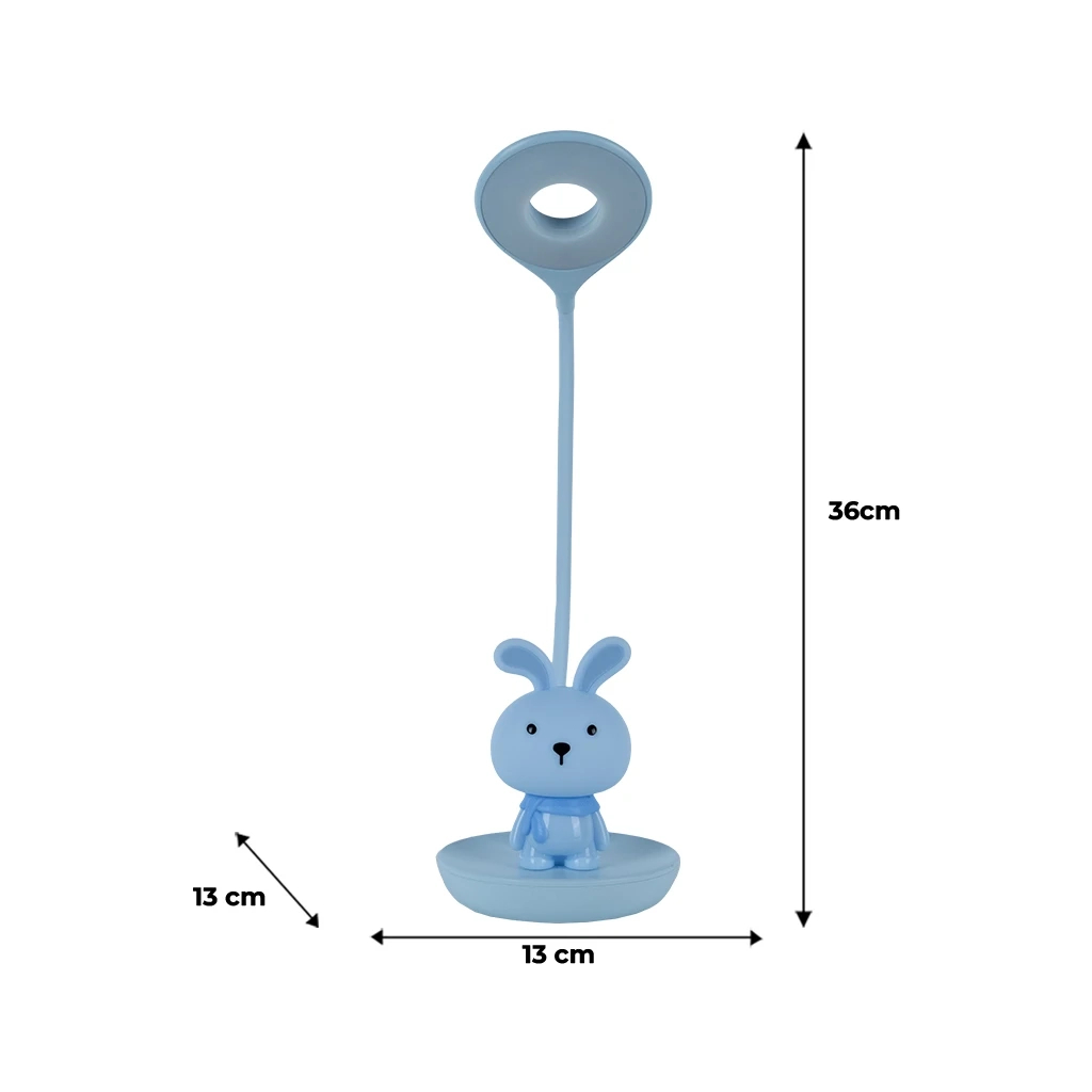 Настільна лампа Kite Bunny LED з акумулятором, блакитна (K24-492-1-3) - фото 7 Настільна лампа Kite Bunny LED з акумулятором, блакитна (K24-492-1-3) - фото 7