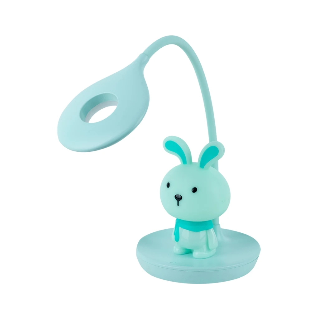 Настільна лампа Kite Bunny LED з акумулятором, зелена (K24-492-1-4) Настільна лампа Kite Bunny LED з акумулятором, зелена (K24-492-1-4)