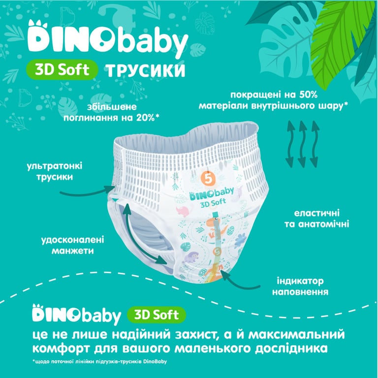 Підгузки Dino Baby 3D Soft 6 розмір (16-24 кг) 28 шт (4820204701734) - фото 5