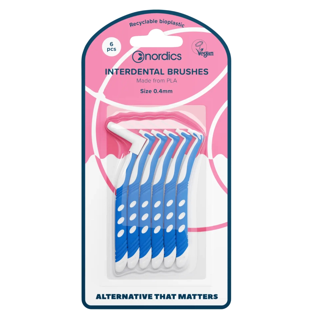 Щітки для міжзубних проміжків Nordics L-подібні 0.40 мм 6 шт. (3800500324487) - фото 1
