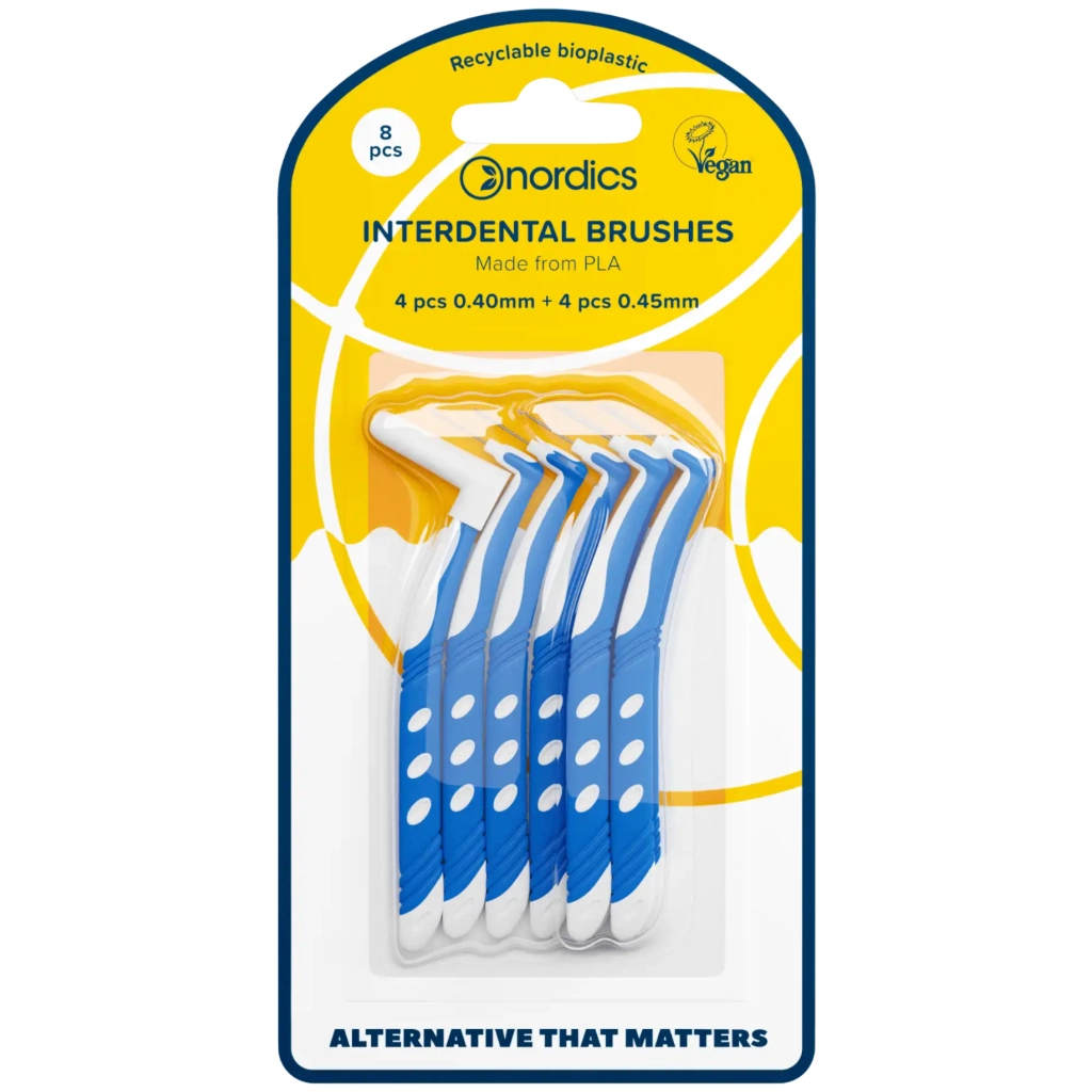 Щітки для міжзубних проміжків Nordics L-подібні 4 x 0.40 мм + 4 x 0.45 мм (3800500324494) - фото 1