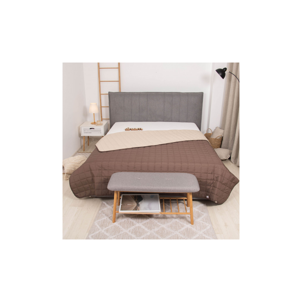 Покривало Viluta стьобане двустороннє Дует Шоколадно-ванільний 210х240 (duet_shokvanil_210x240) - фото 1 Покривало Viluta стьобане двустороннє Дует Шоколадно-ванільний 210х240 (duet_shokvanil_210x240) - фото 1