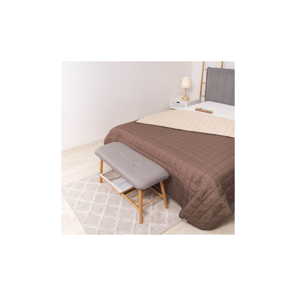 Покривало Viluta стьобане двустороннє Дует Шоколадно-ванільний 210х240 (duet_shokvanil_210x240) - фото 2 Покривало Viluta стьобане двустороннє Дует Шоколадно-ванільний 210х240 (duet_shokvanil_210x240) - фото 2