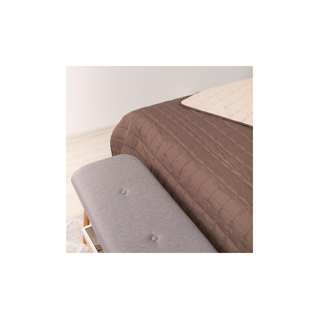 Покривало Viluta стьобане двустороннє Дует Шоколадно-ванільний 210х240 (duet_shokvanil_210x240) - фото 3 Покривало Viluta стьобане двустороннє Дует Шоколадно-ванільний 210х240 (duet_shokvanil_210x240) - фото 3