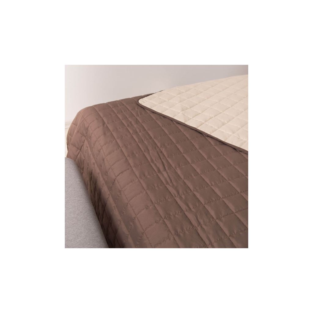 Покривало Viluta стьобане двустороннє Дует Шоколадно-ванільний 210х240 (duet_shokvanil_210x240) - фото 4 Покривало Viluta стьобане двустороннє Дует Шоколадно-ванільний 210х240 (duet_shokvanil_210x240) - фото 4