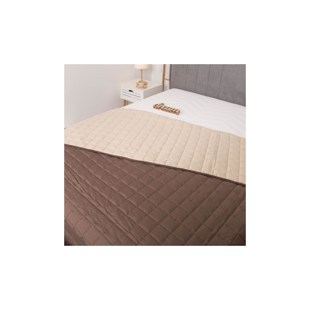 Покривало Viluta стьобане двустороннє Дует Шоколадно-ванільний 210х240 (duet_shokvanil_210x240) - фото 5 Покривало Viluta стьобане двустороннє Дует Шоколадно-ванільний 210х240 (duet_shokvanil_210x240) - фото 5