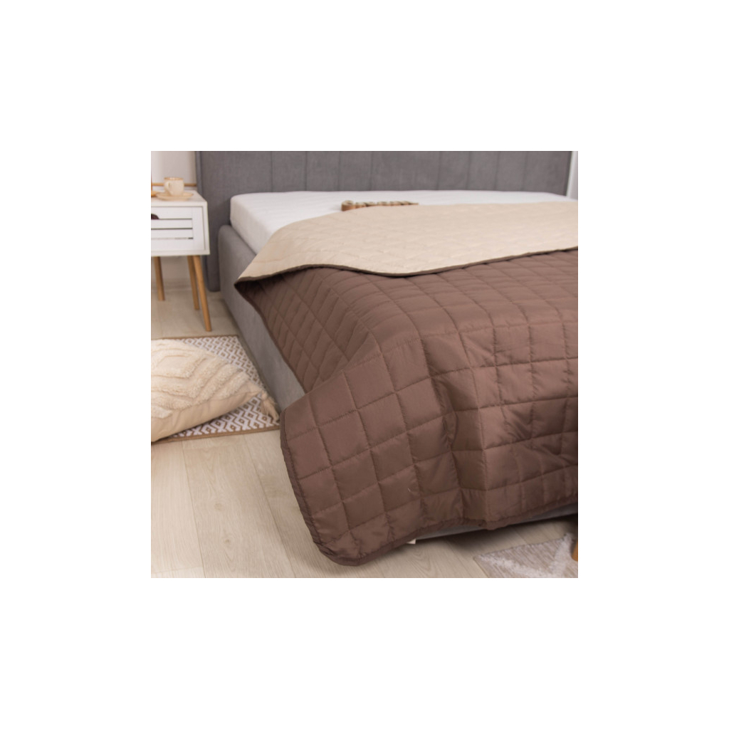 Покривало Viluta стьобане двустороннє Дует Шоколадно-ванільний 210х240 (duet_shokvanil_210x240) - фото 7 Покривало Viluta стьобане двустороннє Дует Шоколадно-ванільний 210х240 (duet_shokvanil_210x240) - фото 7