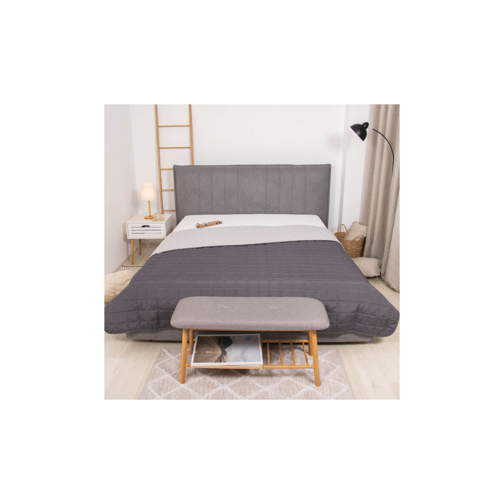 Покривало Viluta стьобане двустороннє Дует Графіт 210х240 (duet_grafit_210x240)