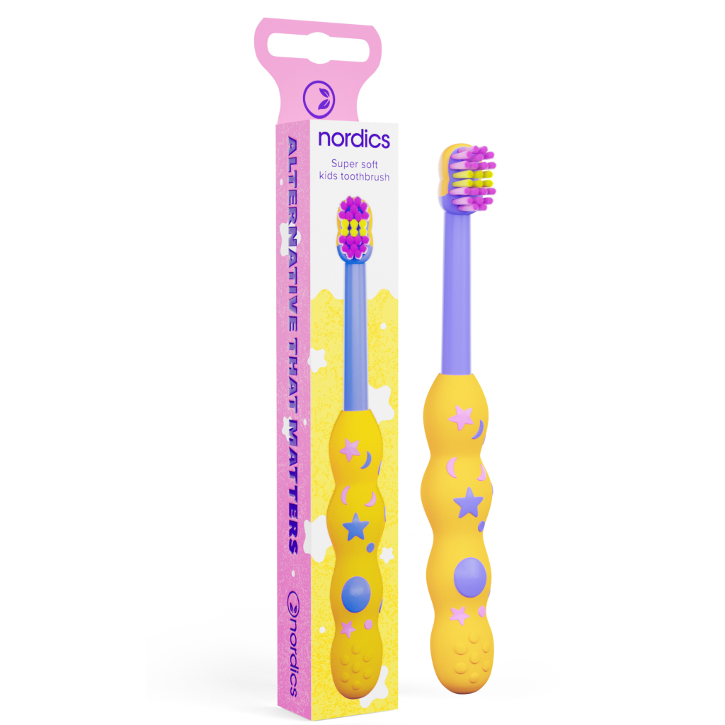 Дитяча зубна щітка Nordics Baby 4080 Soft жовта (3800500324074) - фото 1 Дитяча зубна щітка Nordics Baby 4080 Soft жовта (3800500324074) - фото 1
