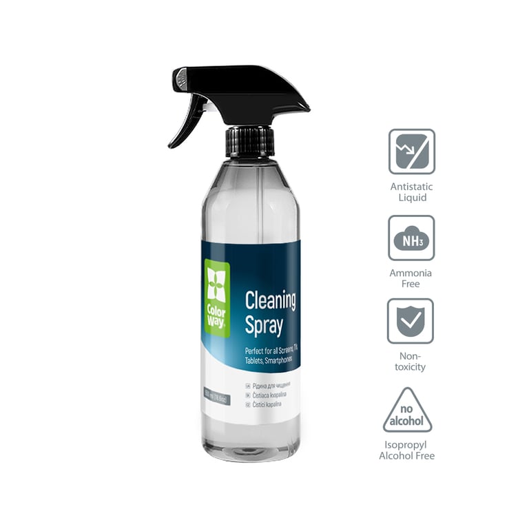 Спрей для очищення ColorWay Cleaning Kit, Large, OLED/LED/LCD/TFT, 550ml, microfibre*2 (CW-5500) - фото 3