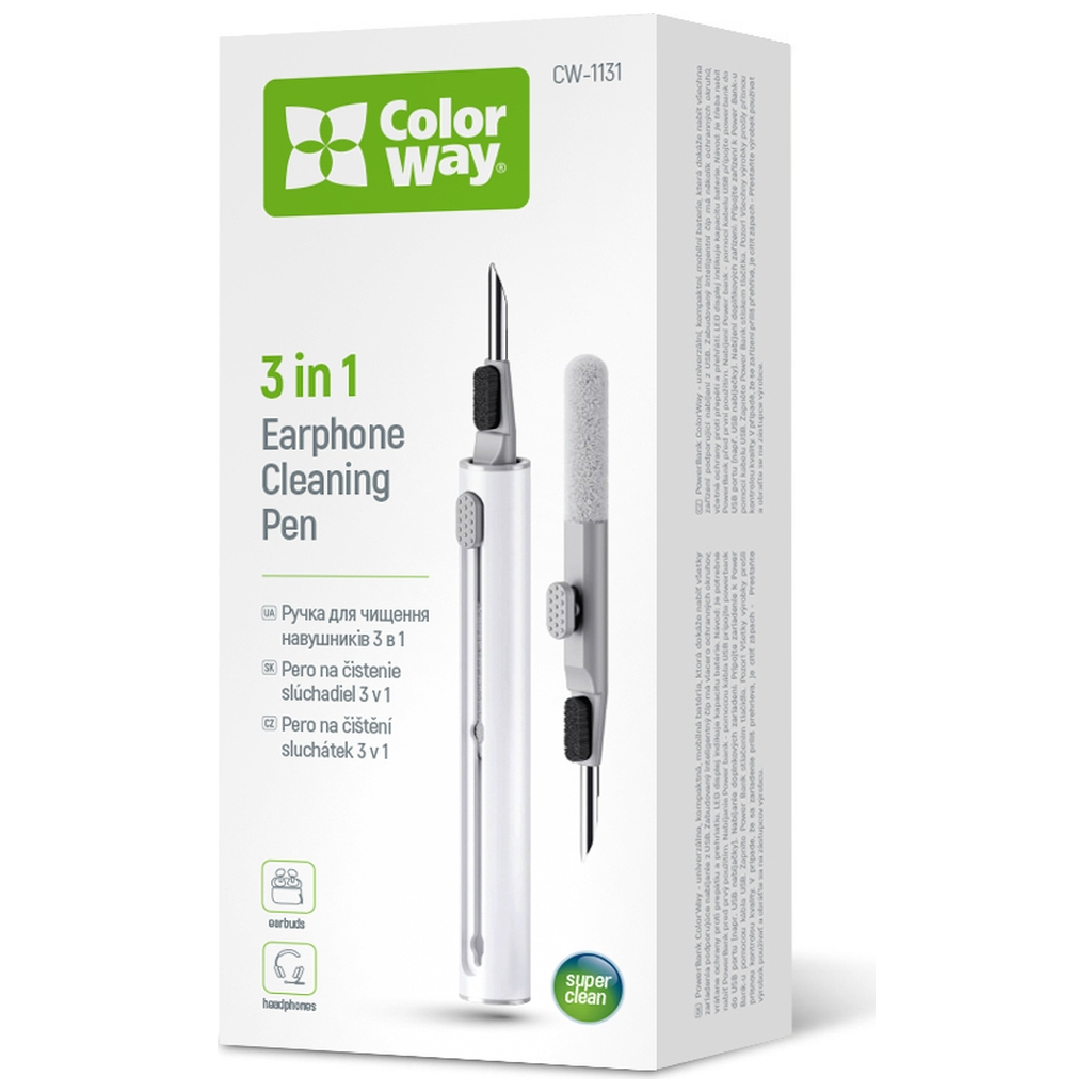 Універсальний чистячий набір ColorWay Cleaning Pen, for Earphones, 3 in 1 (CW-1131) - фото 1