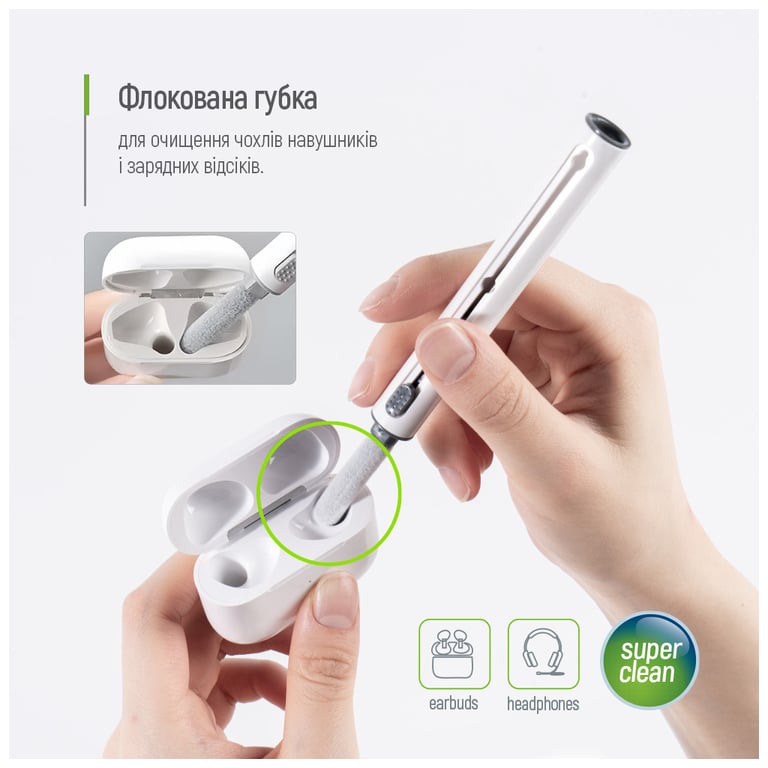 Універсальний чистячий набір ColorWay Cleaning Pen, for Earphones, 3 in 1 (CW-1131) - фото 11