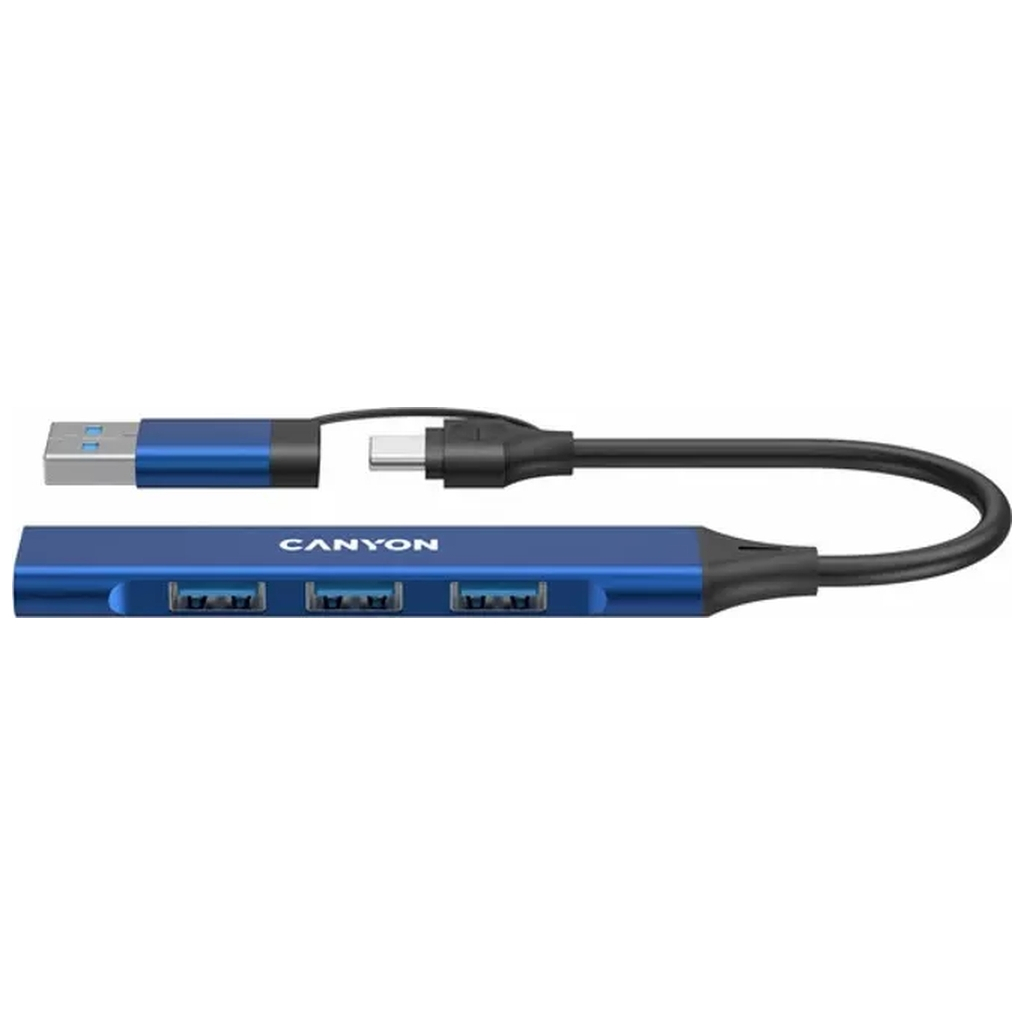 Концентратор Canyon hub DS-02 4in1 USB-A/C Blue (CNS-TDS02BL) - фото 1
