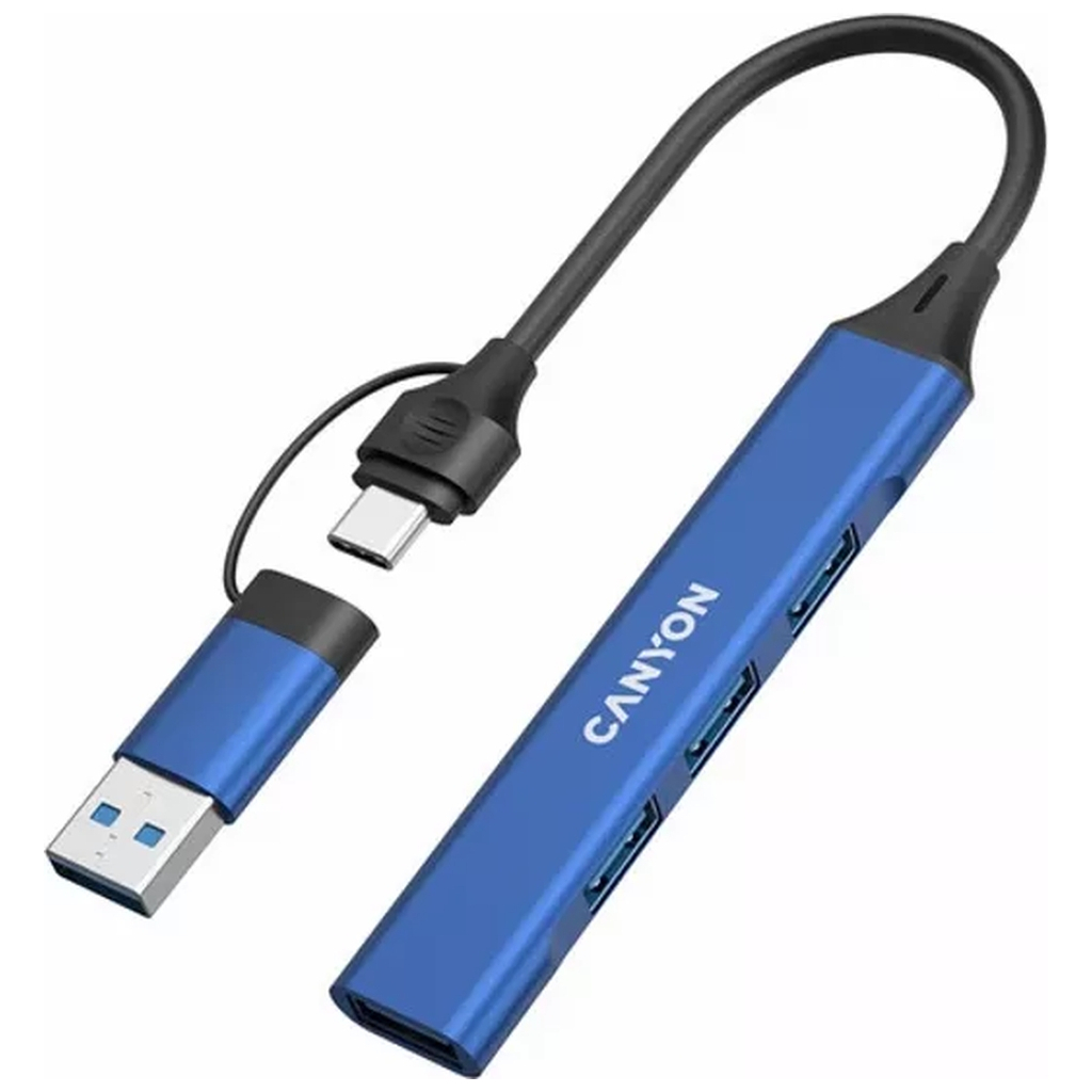 Концентратор Canyon hub DS-02 4in1 USB-A/C Blue (CNS-TDS02BL) - фото 5 Концентратор Canyon hub DS-02 4in1 USB-A/C Blue (CNS-TDS02BL) - фото 5