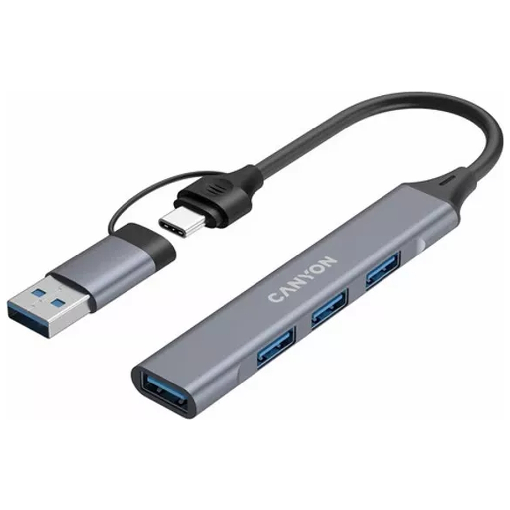 Концентратор Canyon hub DS-02 4in1 USB-A/C Grey (CNS-TDS02G) - фото 4 Концентратор Canyon hub DS-02 4in1 USB-A/C Grey (CNS-TDS02G) - фото 4