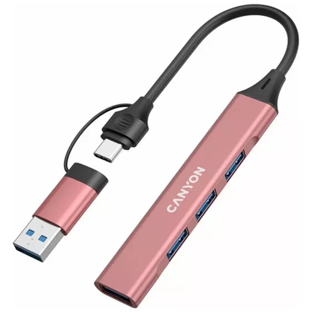 Концентратор Canyon hub DS-02 4in1 USB-A/C Pink (CNS-TDS02P) - фото 5 Концентратор Canyon hub DS-02 4in1 USB-A/C Pink (CNS-TDS02P) - фото 5