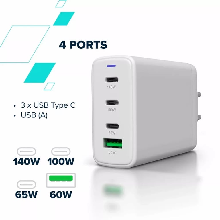 Зарядний пристрій Canyon CU140ACC GaN 150W 3xPD 1xQC EU White (CNS-CUW140ACC) - фото 10