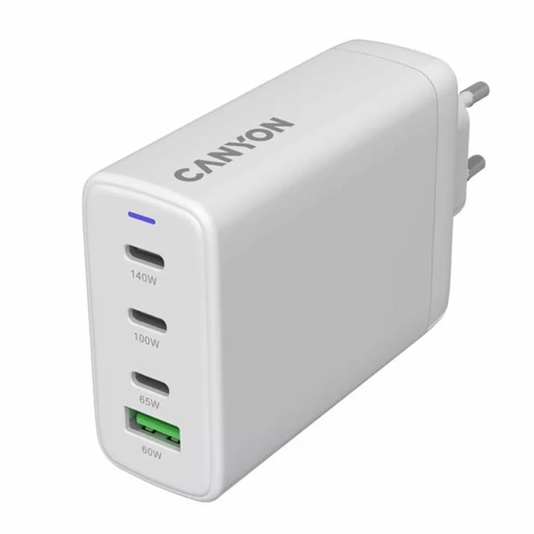 Зарядний пристрій Canyon CU140ACC GaN 150W 3xPD 1xQC EU White (CNS-CUW140ACC) - фото 2