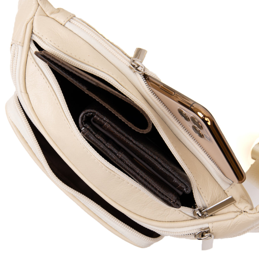 Сумка Vintage Бананка поясна унісекс Біла (20440) - фото 3 Сумка Vintage Бананка поясна унісекс Біла (20440) - фото 3