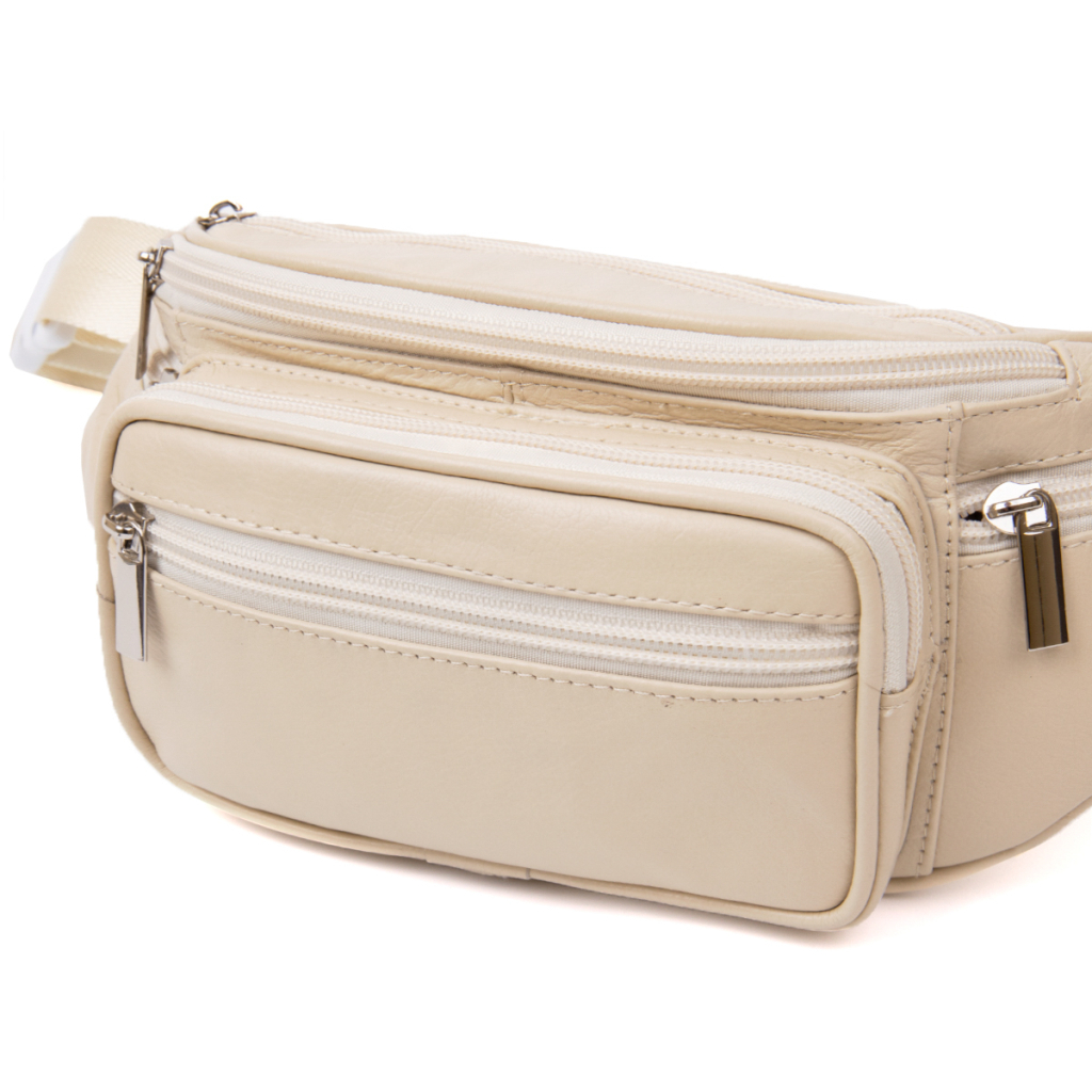 Сумка Vintage Бананка поясна унісекс Біла (20440) - фото 6 Сумка Vintage Бананка поясна унісекс Біла (20440) - фото 6