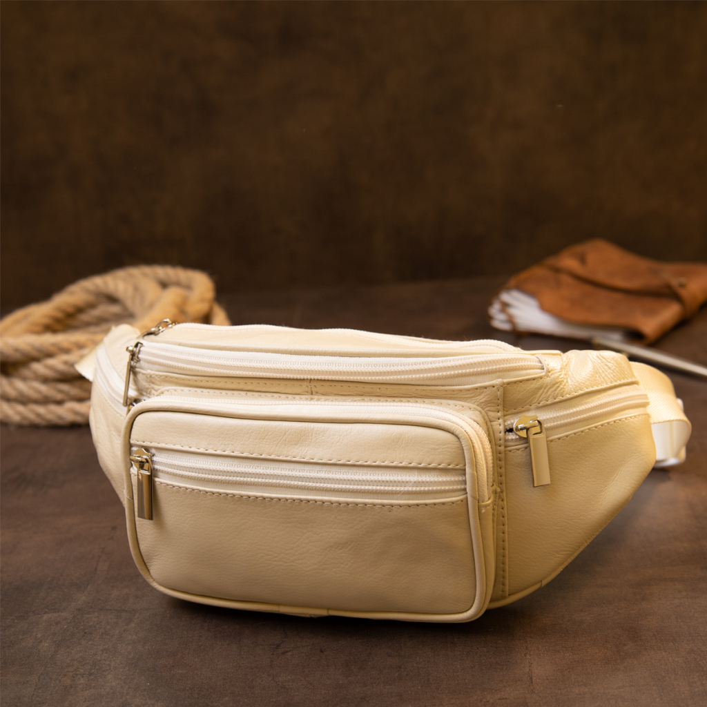 Сумка Vintage Бананка поясна унісекс Біла (20440) - фото 7 Сумка Vintage Бананка поясна унісекс Біла (20440) - фото 7