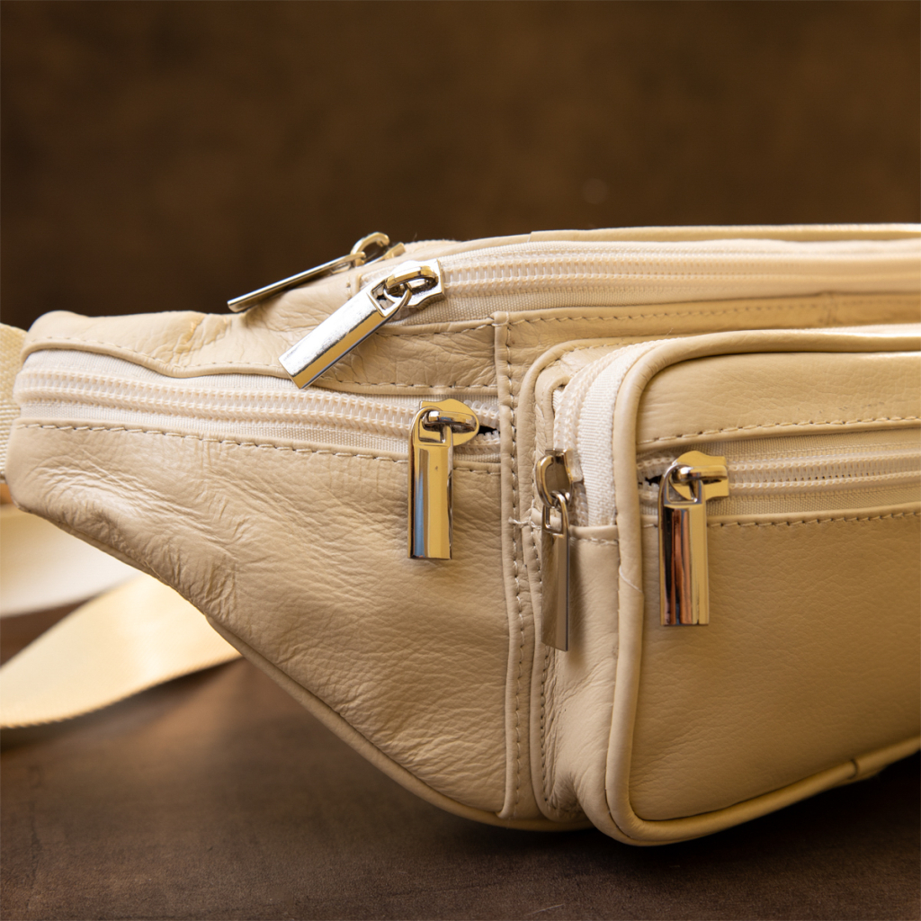 Сумка Vintage Бананка поясна унісекс Біла (20440) - фото 8 Сумка Vintage Бананка поясна унісекс Біла (20440) - фото 8