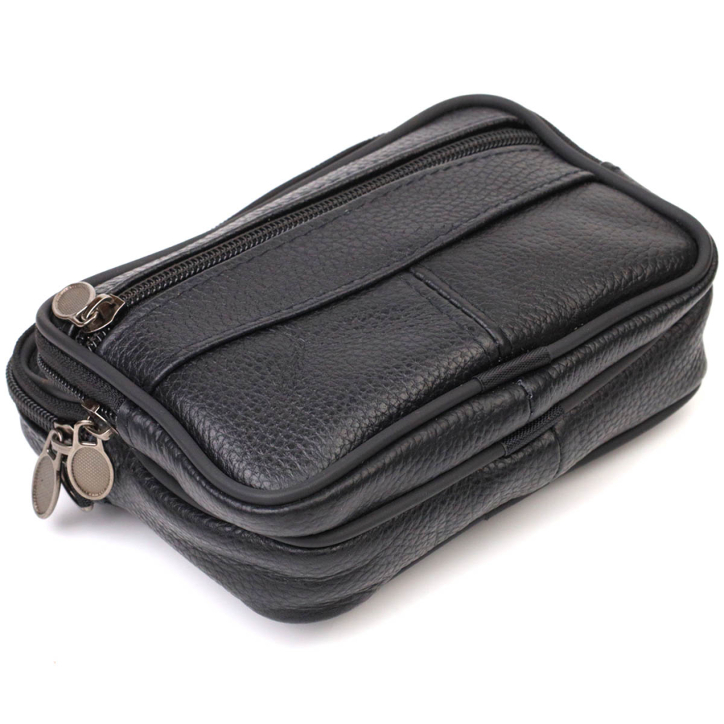 Сумка Vintage Горизонтальна поясна з натуральної шкіри Чорна (21485) - фото 5 Сумка Vintage Горизонтальна поясна з натуральної шкіри Чорна (21485) - фото 5