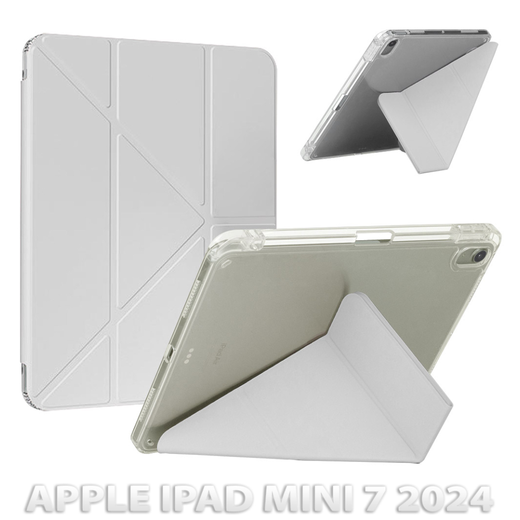 Чохол до планшета BeCover Ultra Slim Origami Transparent Apple iPad Mini 7 2024 Gray (712935) - фото 1