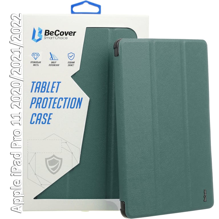 Чохол до планшета BeCover Tri Fold Hard BeCover Apple iPad Pro 11 2020/2021/2022 Dark Green (709667) - фото 1