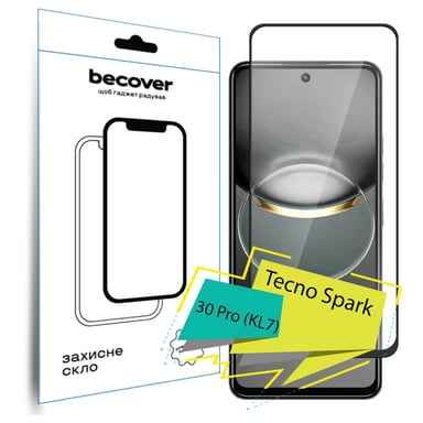 Скло захисне BeCover Tecno Spark 30 Pro (KL7) Black (713080) - фото 1