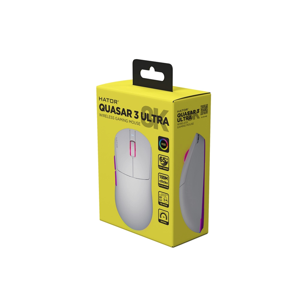 Мишка Hator Quasar 3 Ultra 8K Wireless White (HTM771) - фото 8 Мишка Hator Quasar 3 Ultra 8K Wireless White (HTM771) - фото 8
